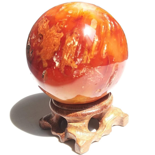 Carnelian Sphere Healing Crystal Stone Ball for Home Decor 2"-2.4"