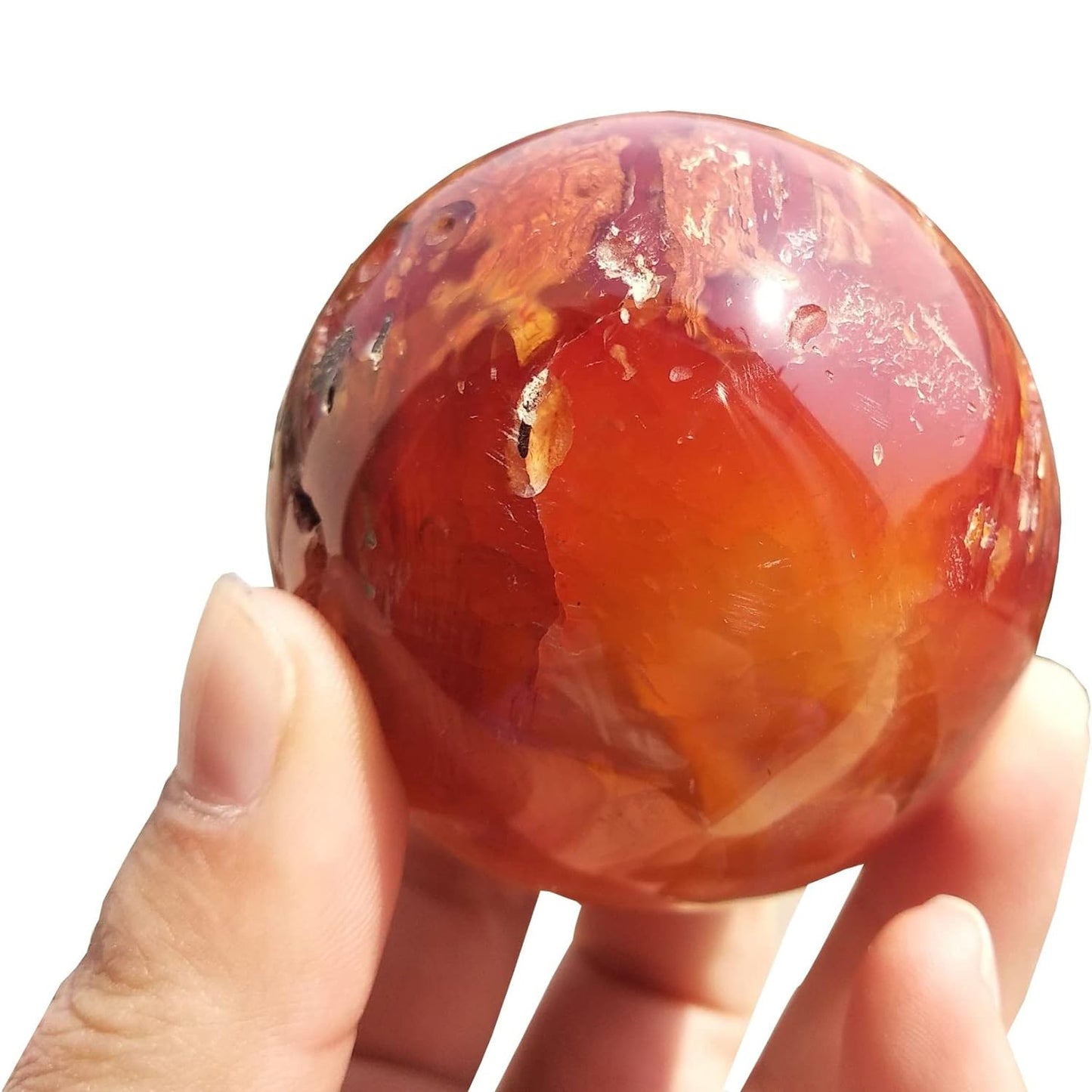 Carnelian Sphere Healing Crystal Stone Ball for Home Decor 2"-2.4"