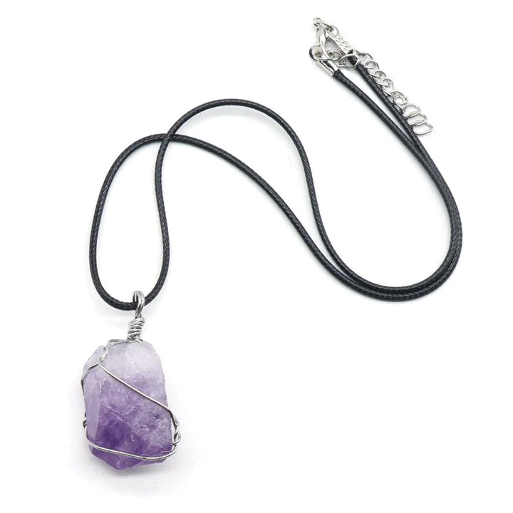 Raw Amethyst Pendant Necklace for Inner Peace and Unique Elegance