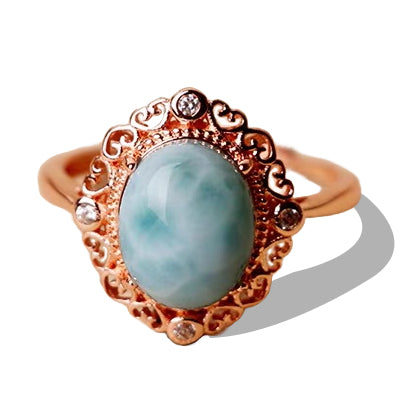 Larimar Ring: Dive into Tranquility with Our Ocean-Inspired Crystal Jewelry