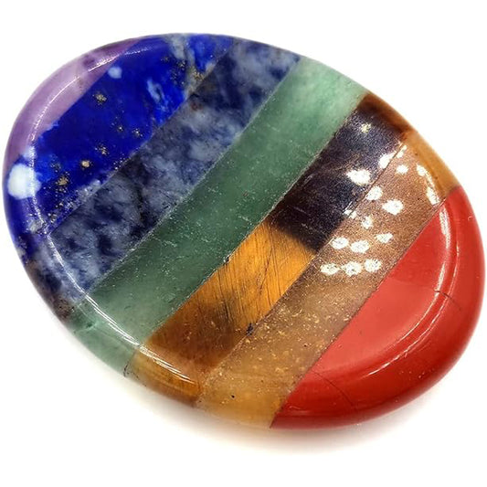 Thumb Worry Stone for Anxiety 7 Chakra Healing Crystals