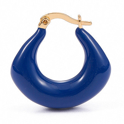 Lapis Lazuli Hoop Earrings in 14kt Gold 1 1/8 inches
